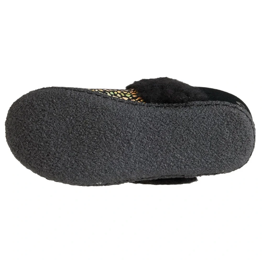 SOREL Youth Nakiska Slide II in Black and gold